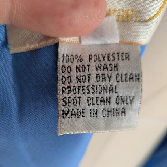 Vintage Prom Dress Maxi Gown 10 Blue Y2K Bead Tulle Shoulder Ball Cinderella - Picture 11 of 16